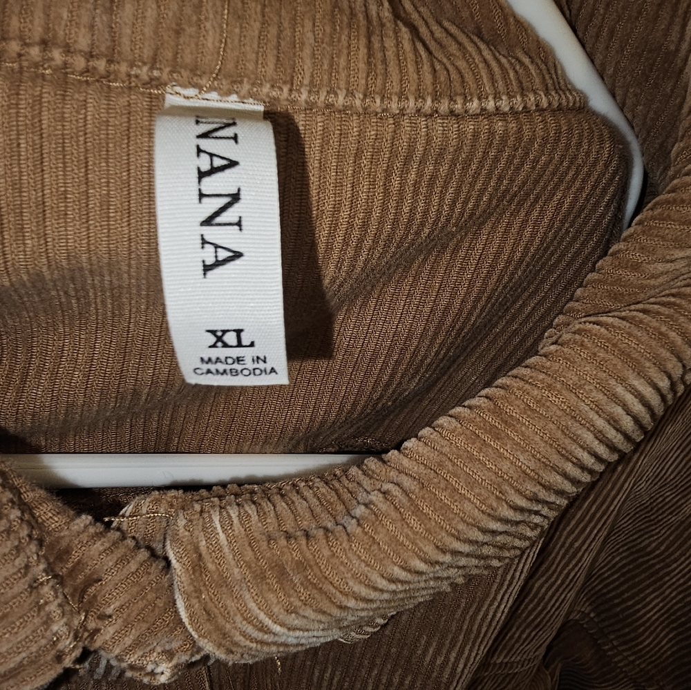 Zenana Tan / Rose ColorButton Front Shacket Overshirt Casual Courderoy Xl - Picture 3 of 6
